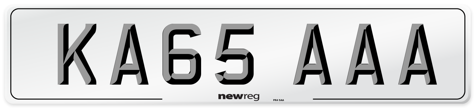 KA65 AAA Number Plate from New Reg